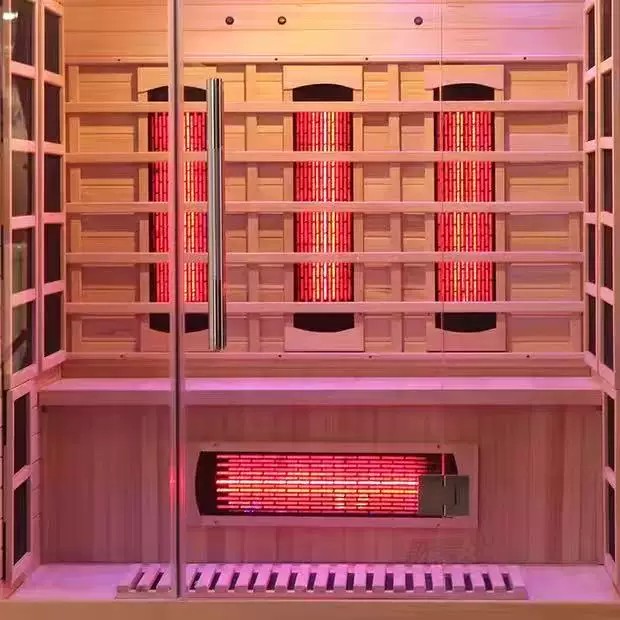 Sauna exterior with warm evening light